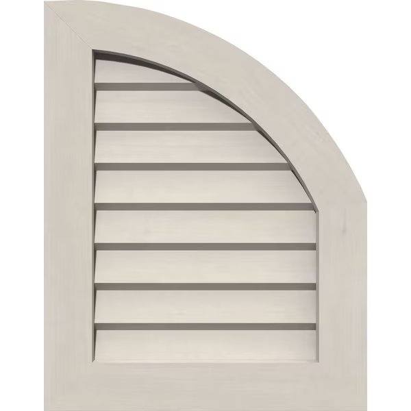 Quarter Round Top Right Western Red Cedar Gable Vent w/Decorative Face Frame, 08